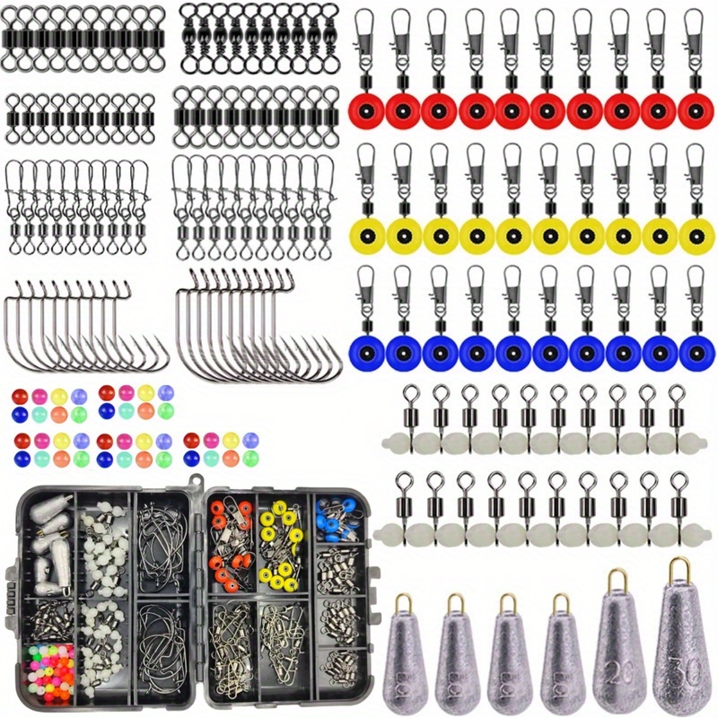 Fishing Equipment Set - 177pcs Heavy-Duty Fishing Swivel Snap Set