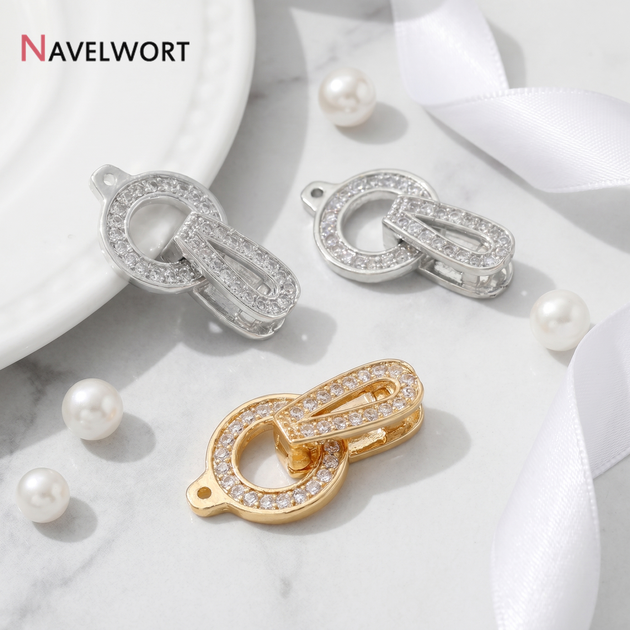 Circle Hook Set - 1/2/3Pcs 14K Gold Plated Round Brass