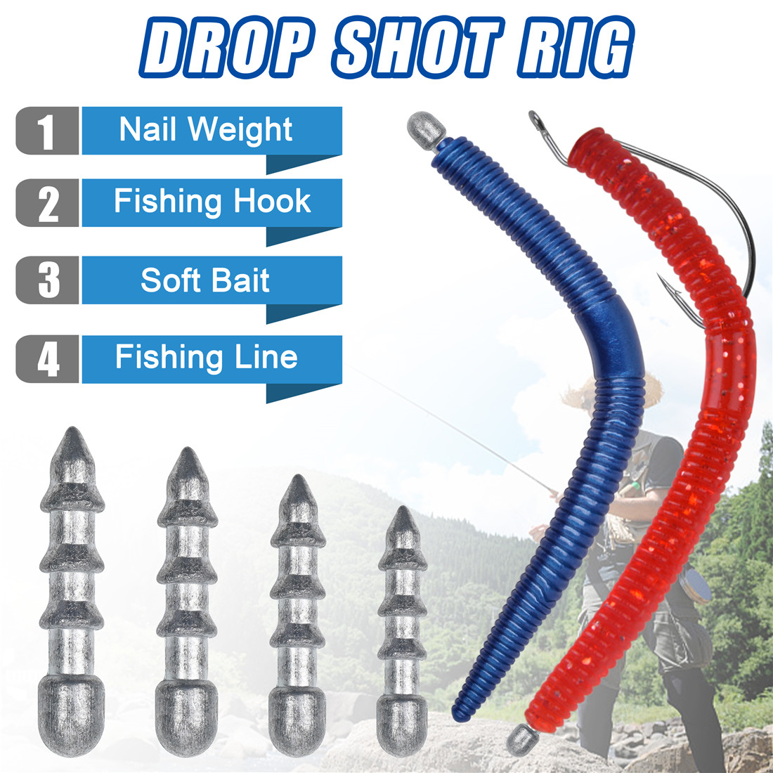 60PCS Nail weights Worm Fishin – Fishing Equipment For Trout recenzja i cena